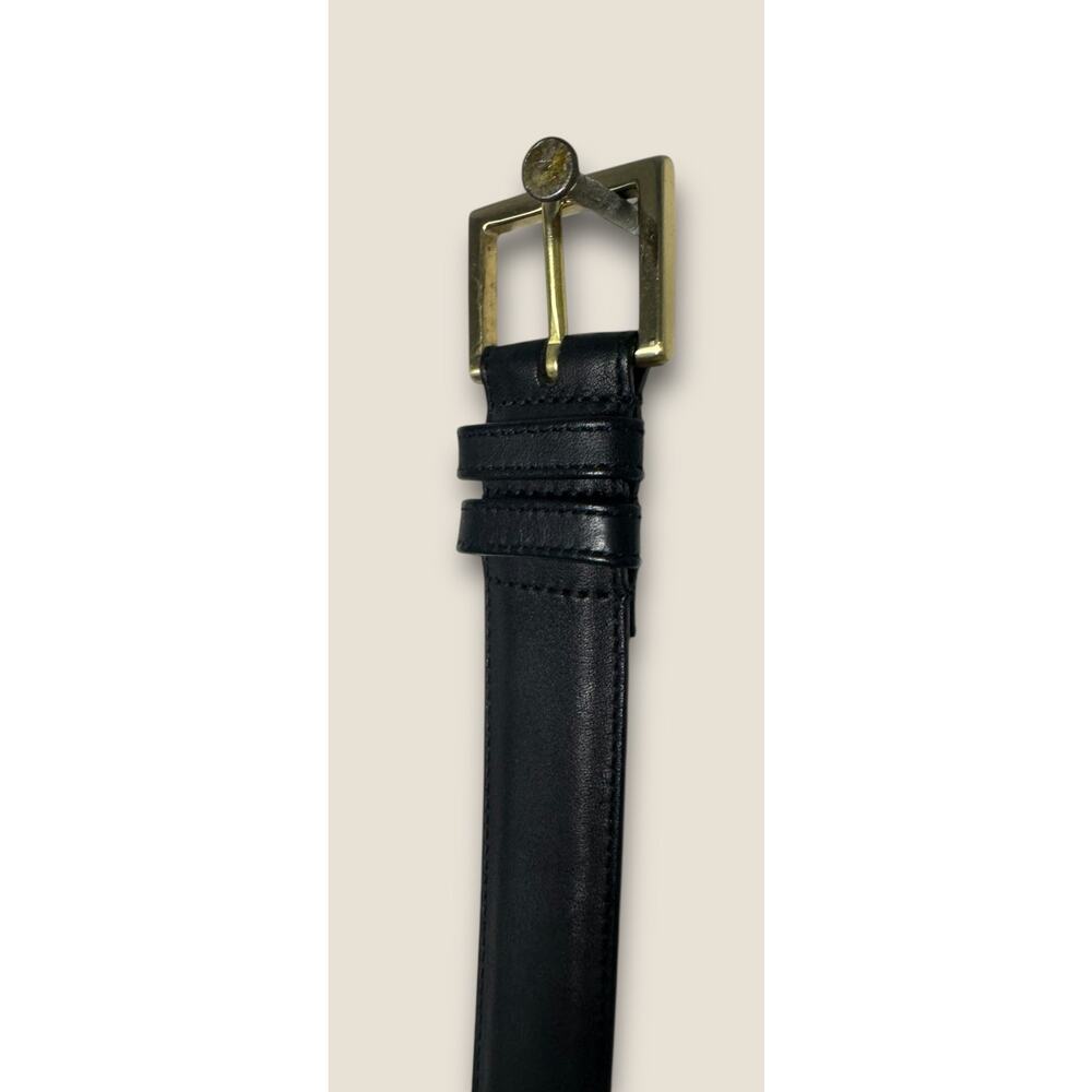Coach 7600 Men's Size 42 Classic Black Leather Dress Belt Solid Brass Buckle USA - Picture 5 of 11